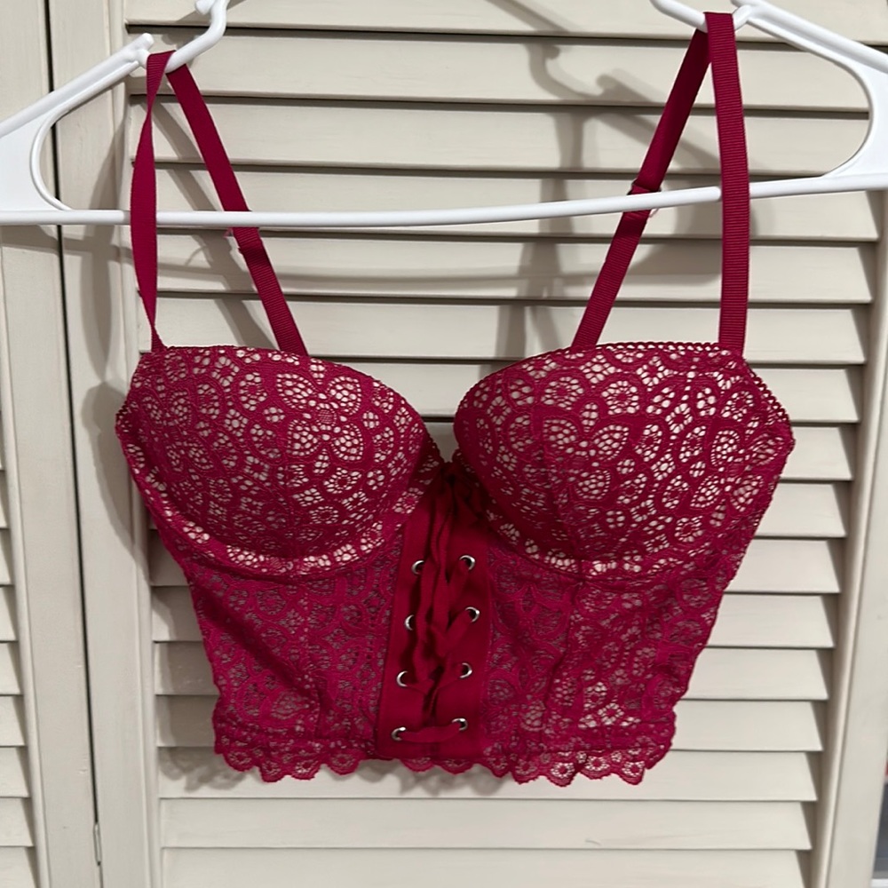 Sexy red lingerie corset